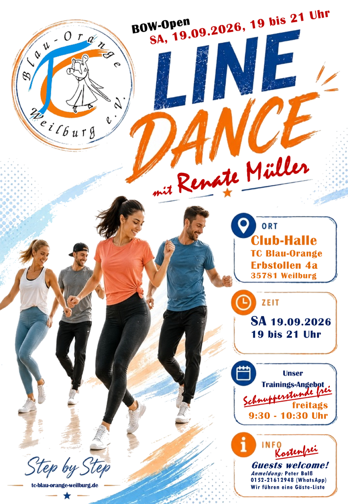 Flyer: BOW-Open - LINEDANCE mit RENATE MÜLLER am 19.09.2026